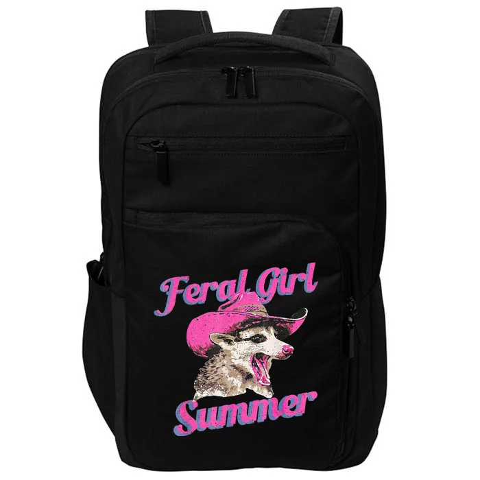 Feral Girl Summer Retro Possum Meme Impact Tech Backpack