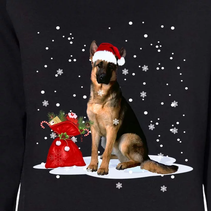 Funny Ger Shepherd Christmas Gift Santa Hat Animal Gift Womens California Wash Sweatshirt