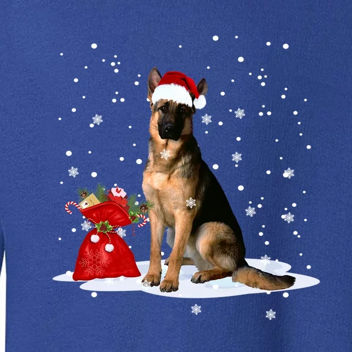 Funny Ger Shepherd Christmas Gift Santa Hat Animal Gift Toddler Sweatshirt