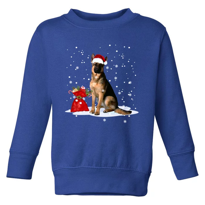 Funny Ger Shepherd Christmas Gift Santa Hat Animal Gift Toddler Sweatshirt