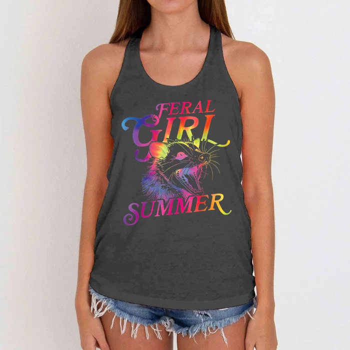 Feral Girl Summer Funny Women's Knotted Racerback Tank