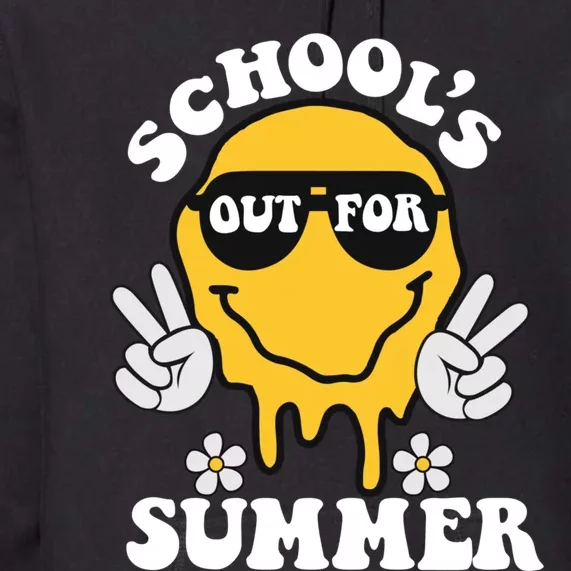 Funny Groovy Schools Out For Summer Graduation Teacher Premium Hoodie