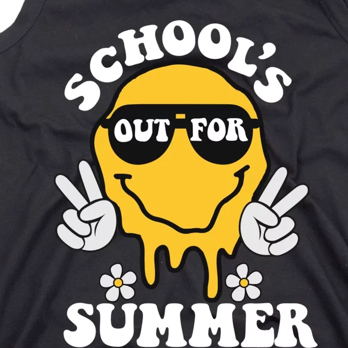 Funny Groovy Schools Out For Summer Graduation Teacher Tank Top