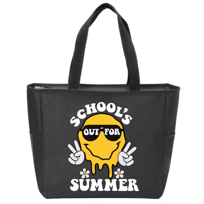 Funny Groovy Schools Out For Summer Graduation Teacher Zip Tote Bag