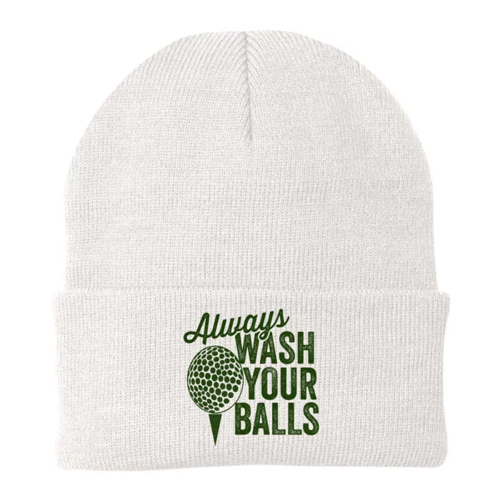 Funny Golf Shirt Always Wash Your Balls Golfing Fathers Day Knit Cap Winter Beanie