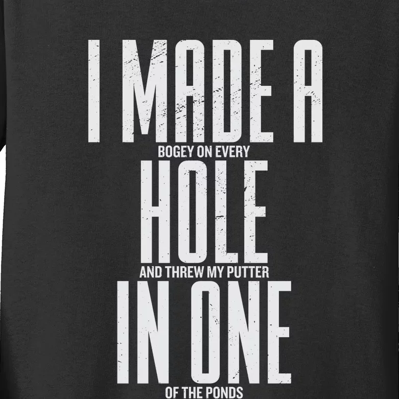 Funny Golf Shirts For Men Women Hole In One Golf Kids Long Sleeve Shirt