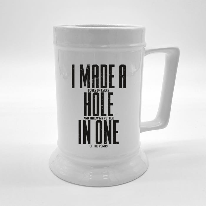 Funny Golf Shirts For Men Women Hole In One Golf Front & Back Beer Stein