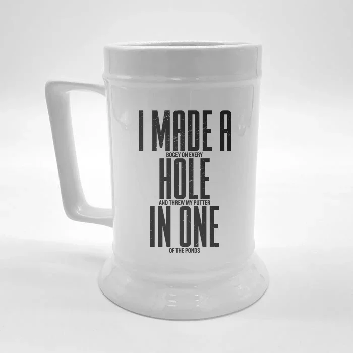 Funny Golf Shirts For Men Women Hole In One Golf Front & Back Beer Stein