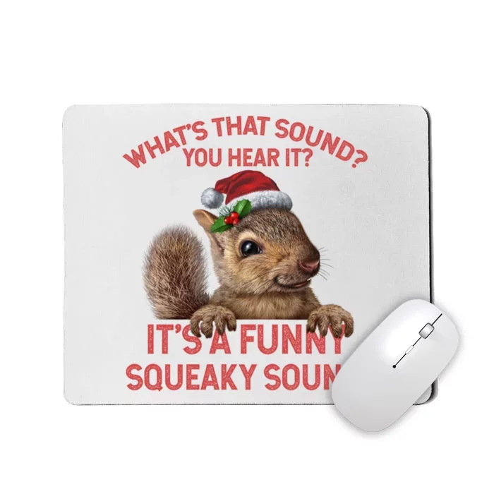 Funny Gift Squeaky Sound Christmas Squirrel Mousepad