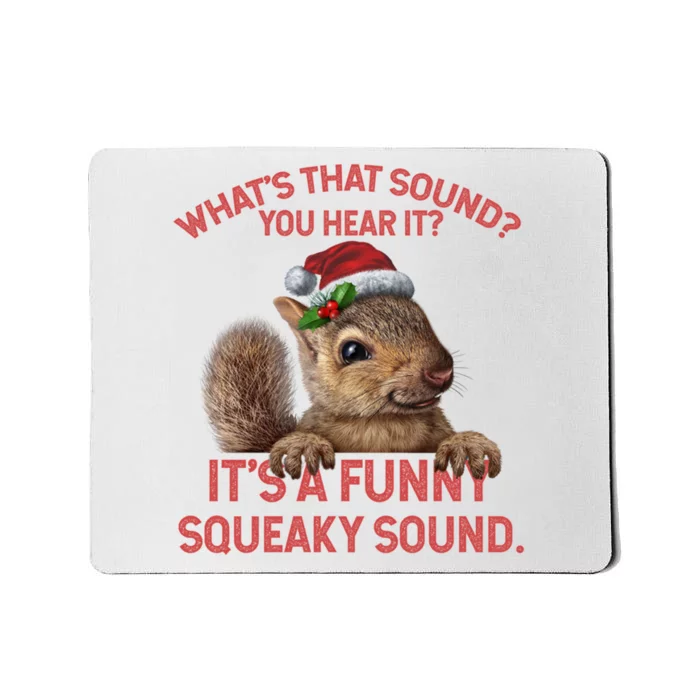 Funny Gift Squeaky Sound Christmas Squirrel Mousepad