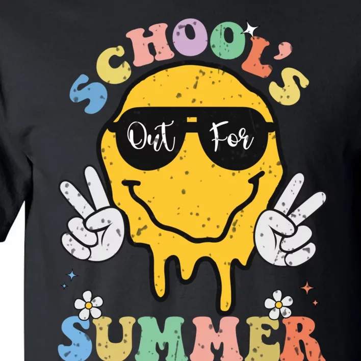 Funny Groovy Schools Out For Summer Graduation Teacher Tall T-Shirt