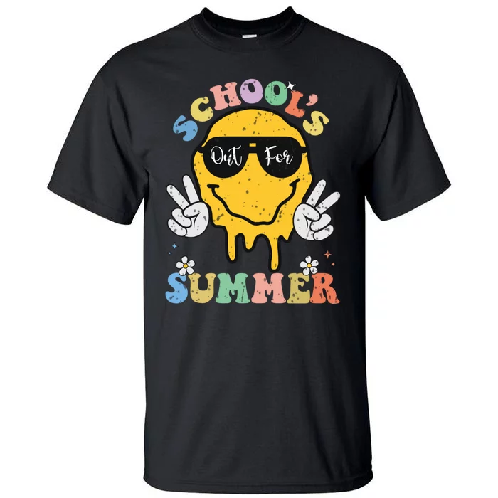 Funny Groovy Schools Out For Summer Graduation Teacher Tall T-Shirt