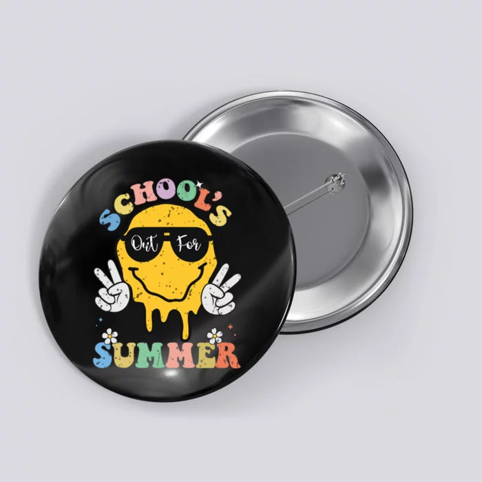 Funny Groovy Schools Out For Summer Graduation Teacher Button