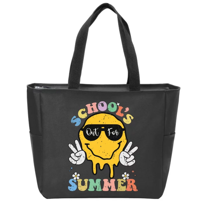 Funny Groovy Schools Out For Summer Graduation Teacher Zip Tote Bag