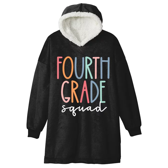 Fourth Grade Squad 4th Teacher Crew Back To School Team Hooded Wearable Blanket