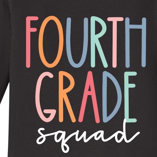 Fourth Grade Squad 4th Teacher Crew Back To School Team Baby Long Sleeve Bodysuit