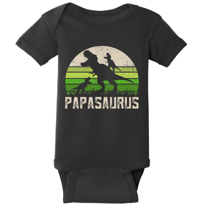 Funny Grandpa S Papasaurus Dinosaur 2 Kids Fathers Day Baby Bodysuit