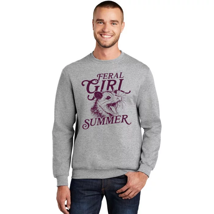 Feral Girl Summer Opossum Vintage Tall Sweatshirt