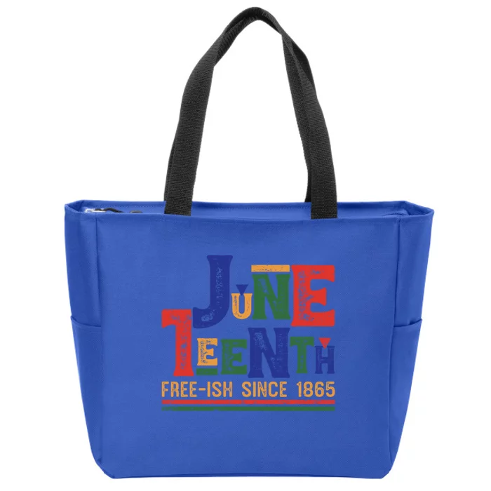 Freecute Giftish Since 1865 Juneteenth Black History African Melanin Gift Zip Tote Bag