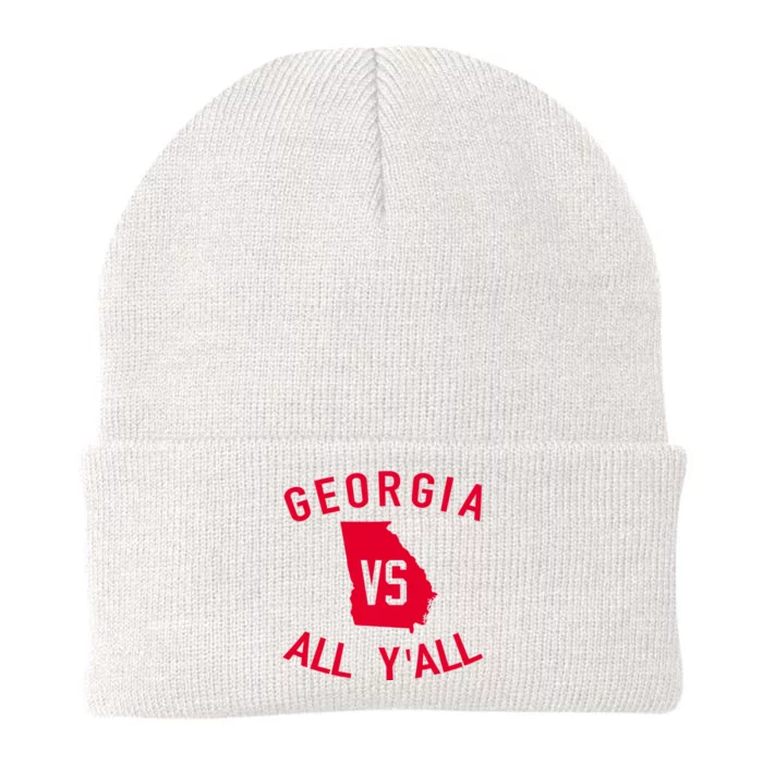 Funny Georgia Shirt Georgia Vs All Y'all Knit Cap Winter Beanie