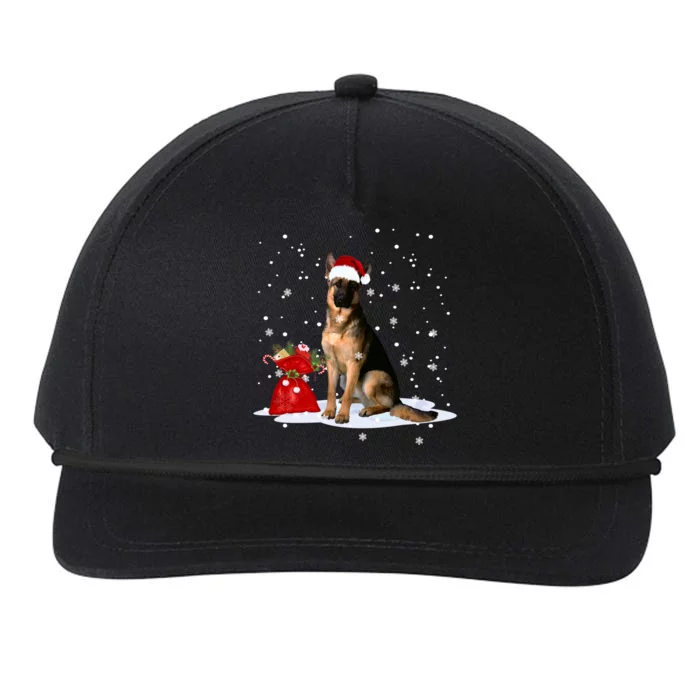 Funny Ger Shepherd Christmas Cool Gift Santa Hat Animal Great Gift Snapback Five-Panel Rope Hat