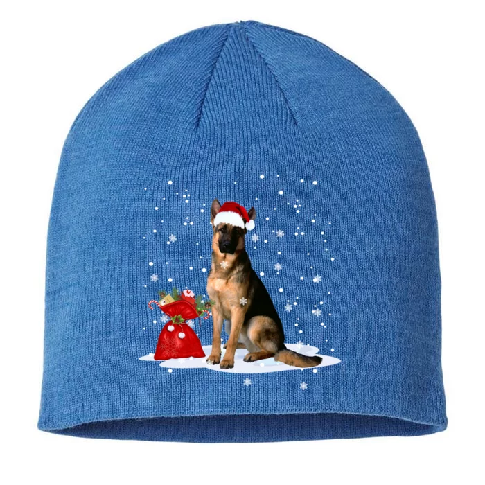 Funny Ger Shepherd Christmas Cool Gift Santa Hat Animal Great Gift 8 1/2in Sustainable Knit Beanie