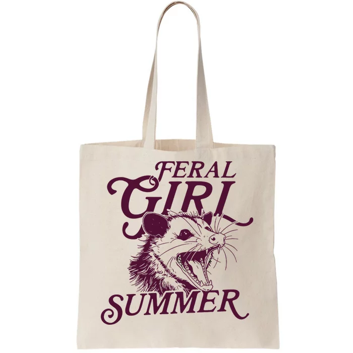 Feral Girl Summer Opossum Tote Bag