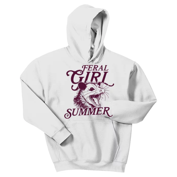 Feral Girl Summer Opossum Kids Hoodie