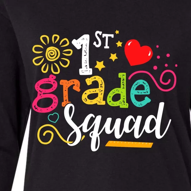 First Grade Squad Student Teacher Gift Back To School Womens Cotton Relaxed Long Sleeve T-Shirt