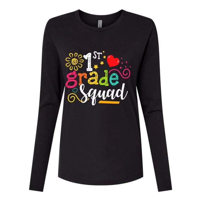 First Grade Squad Student Teacher Gift Back To School Womens Cotton Relaxed Long Sleeve T-Shirt