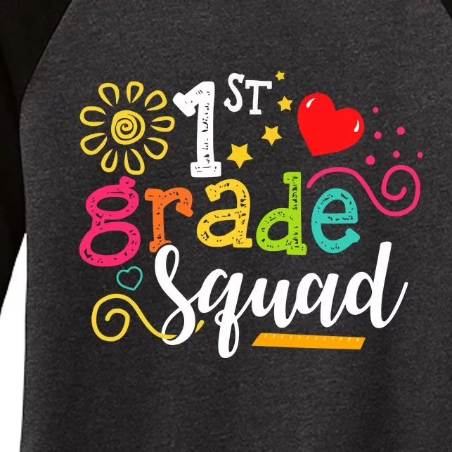 First Grade Squad Student Teacher Gift Back To School Women's Tri-Blend 3/4-Sleeve Raglan Shirt