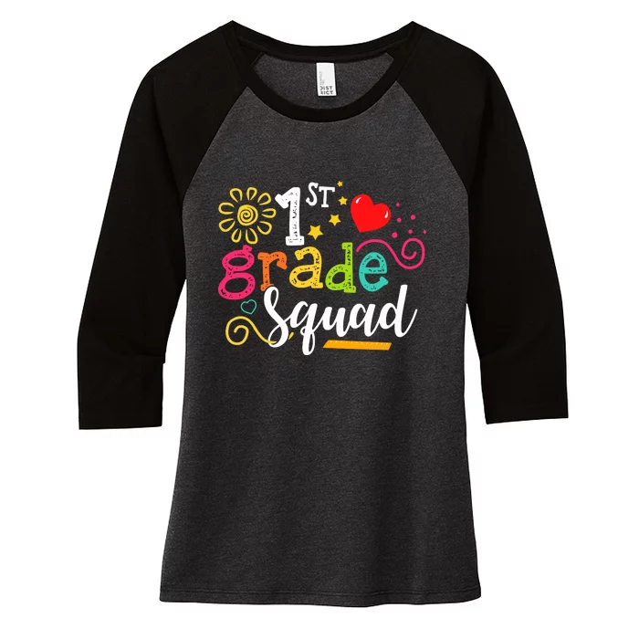 First Grade Squad Student Teacher Gift Back To School Women's Tri-Blend 3/4-Sleeve Raglan Shirt