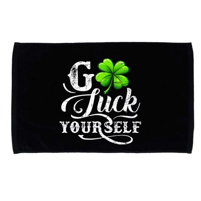 Funny Green St. Patrick's Day Go Luck Yourself Microfiber Hand Towel