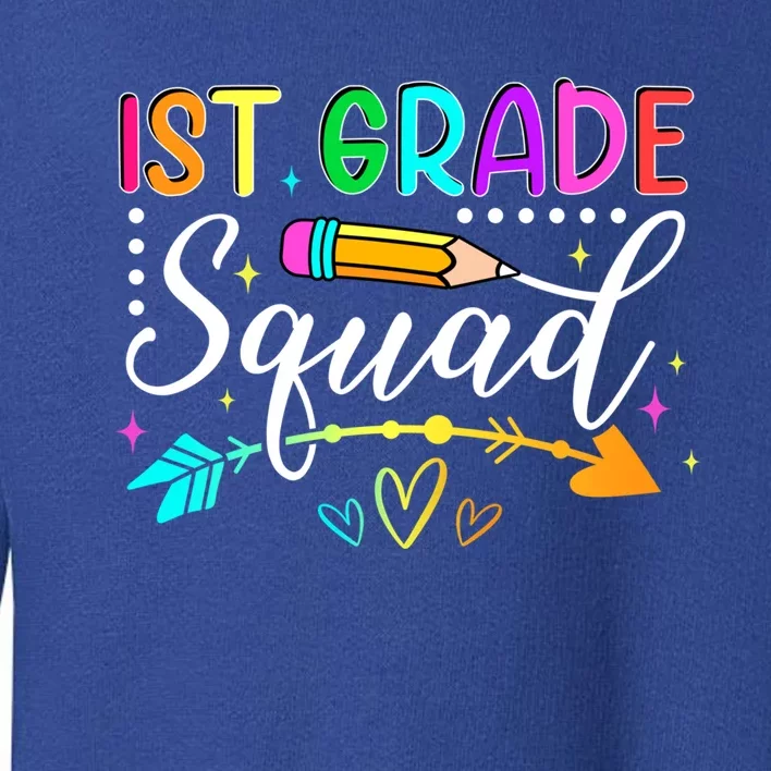 First Grade Squad Groovy First Day Of 1St Grade Teacher Gift Toddler Sweatshirt