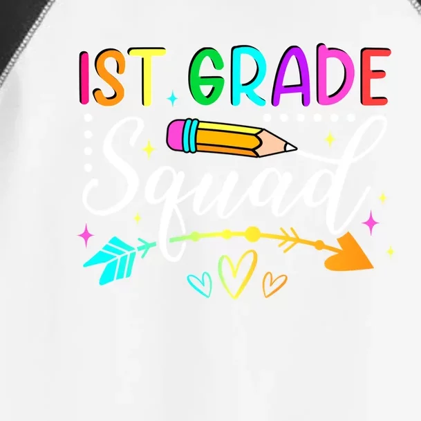 First Grade Squad Groovy First Day Of 1St Grade Teacher Gift Toddler Fine Jersey T-Shirt