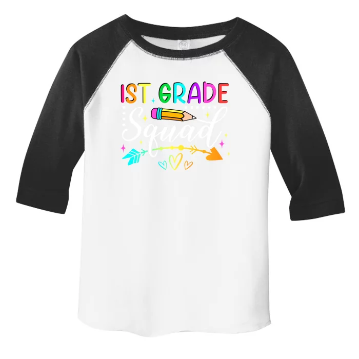 First Grade Squad Groovy First Day Of 1St Grade Teacher Gift Toddler Fine Jersey T-Shirt