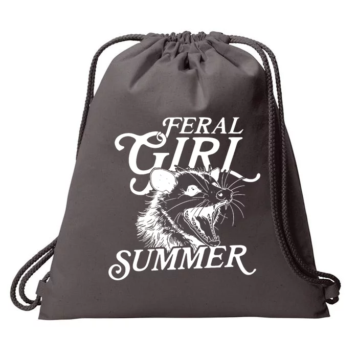 Feral Girl Summer Opossum Drawstring Bag