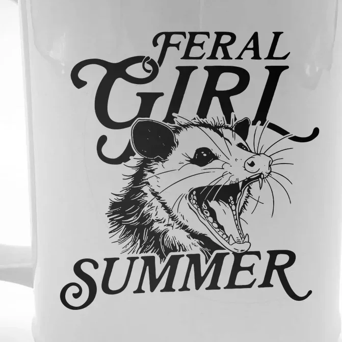 Feral Girl Summer Opossum Front & Back Beer Stein