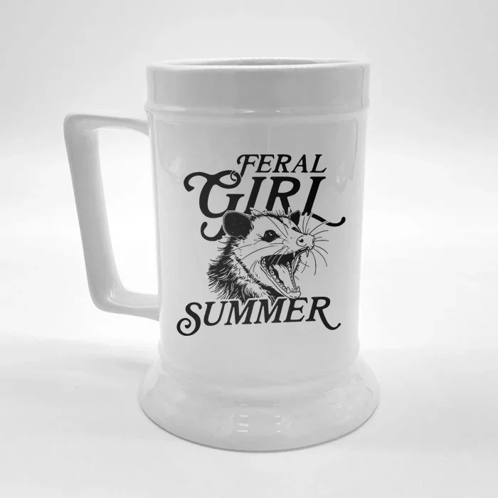 Feral Girl Summer Opossum Front & Back Beer Stein