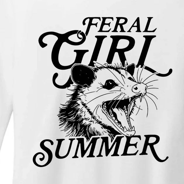 Feral Girl Summer Opossum Womens CVC Long Sleeve Shirt