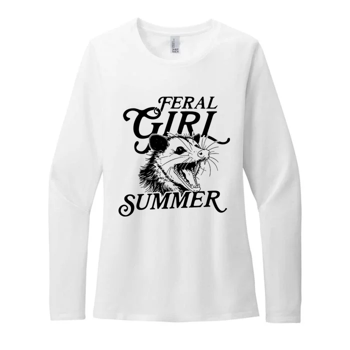 Feral Girl Summer Opossum Womens CVC Long Sleeve Shirt