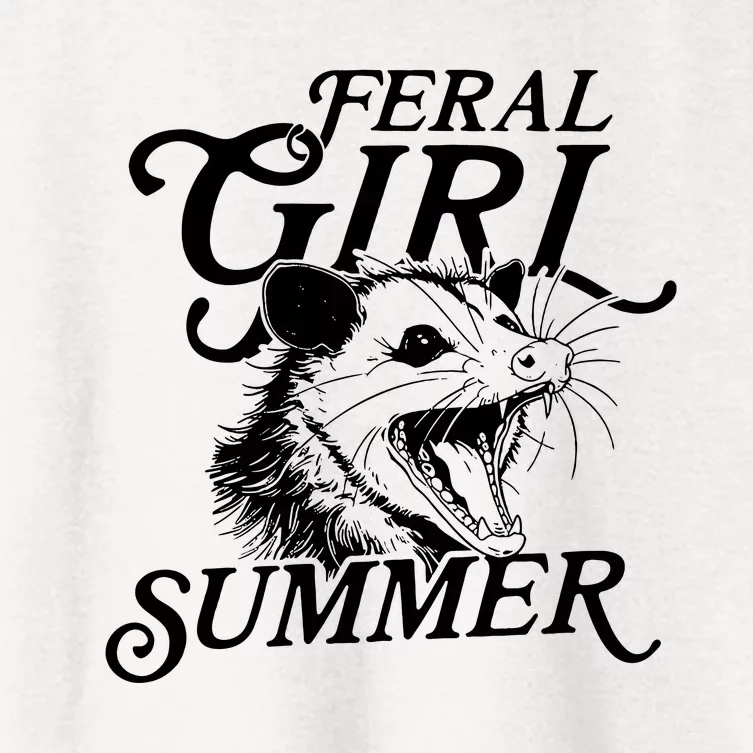 Feral Girl Summer Opossum Women's Crop Top Tee