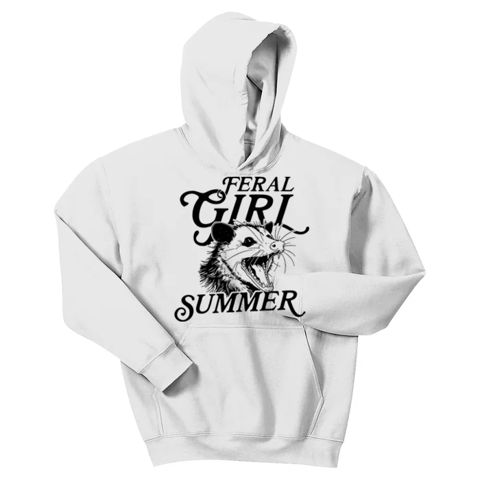 Feral Girl Summer Opossum Kids Hoodie