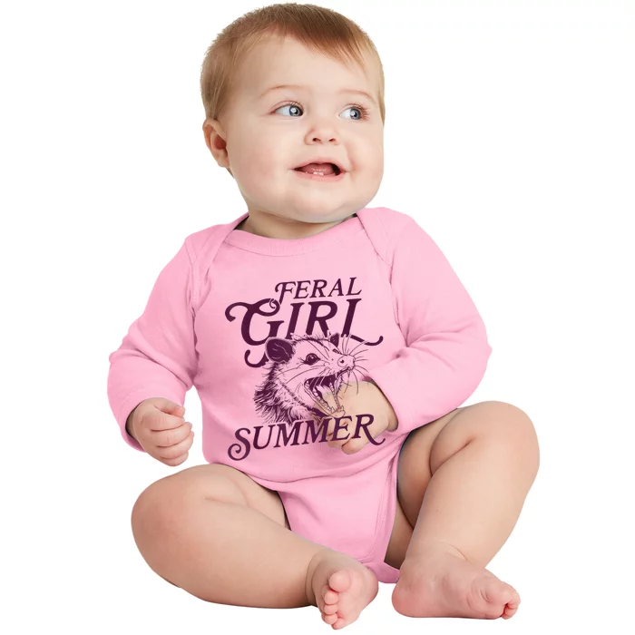 Feral Girl Summer Funny Baby Long Sleeve Bodysuit