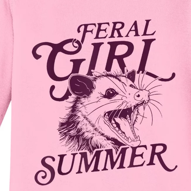 Feral Girl Summer Funny Baby Long Sleeve Bodysuit