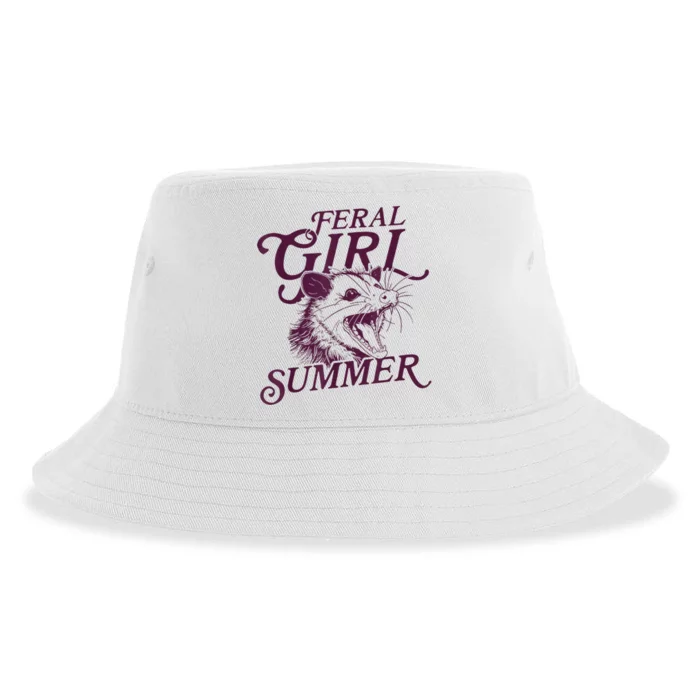 Feral Girl Summer Funny Sustainable Bucket Hat