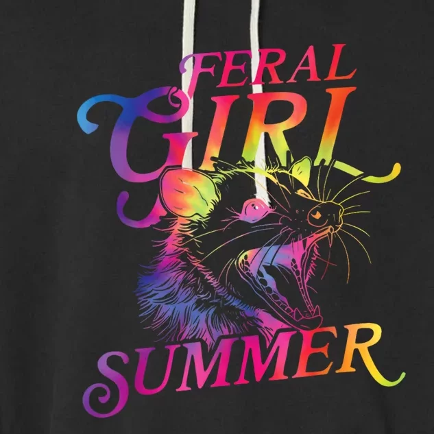 Feral Girl Summer Funny Garment-Dyed Fleece Hoodie