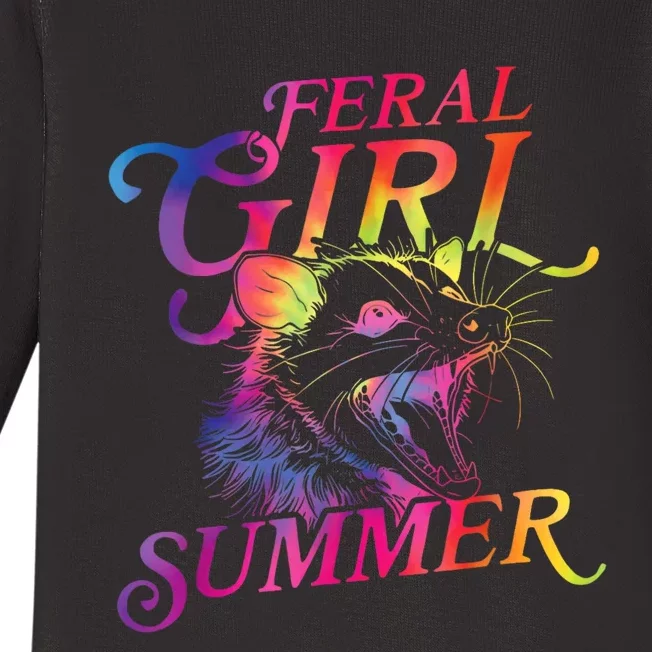 Feral Girl Summer Funny Baby Long Sleeve Bodysuit