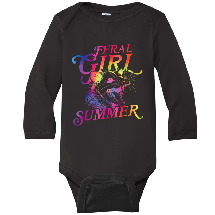 Feral Girl Summer Funny Baby Long Sleeve Bodysuit