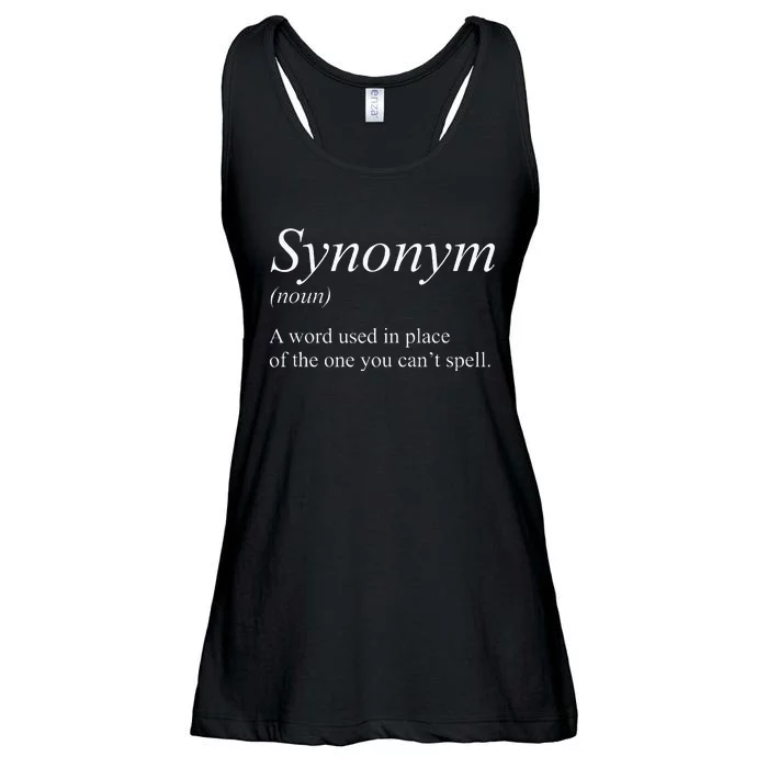 Funny Grammar Synonym Definition Word Used In Place Humor Ladies Essential Flowy Tank